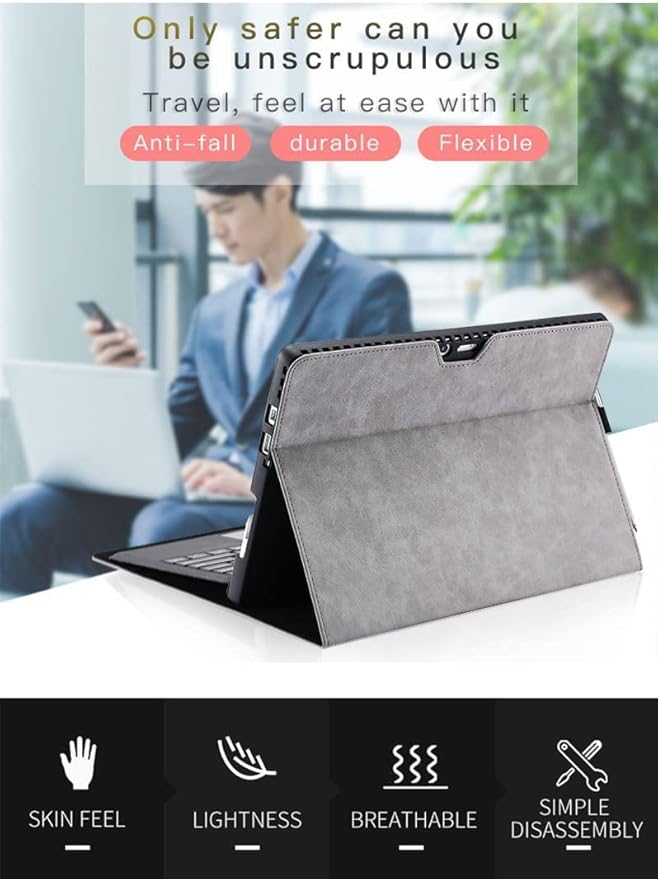 Surface Pro 11/10/9 Tablet Protective Case, Shockproof Folio Flip Rugged Cover with Pen Holder